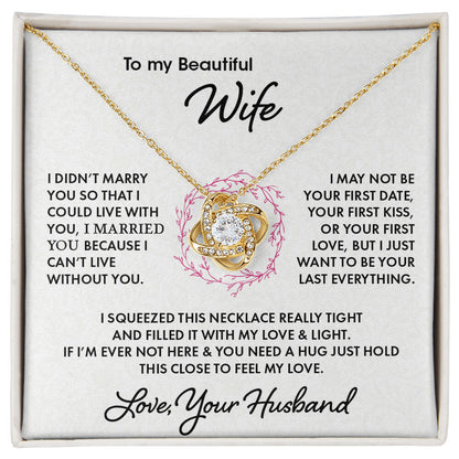 To My Beautiful Wife | Love Knot Necklace